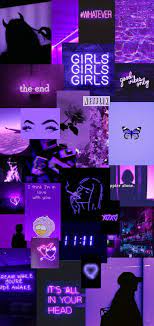 Neon Purple Aesthetic Collage Wallpaper Dark Purple Aesthetic Purple Aesthetic Background Dark Purple Wallpaper