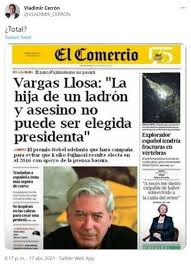 Los periódicos diarios del perú. Datecuenta Secretario General De Peru Libre Publica Falsa Portada De El Comercio Sobre Declaraciones De Mario Vargas Llosa Desde La Redaccion El Comercio Peru