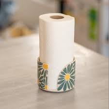 Paper Towel Holder Floral Ceramic Hand