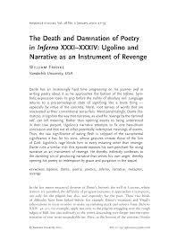 We did not find results for: Pdf The Death And Damnation Of Poetry In Inferno Xxxi Xxxiv Ugolino And Narrative As An Instrument Of Revenge