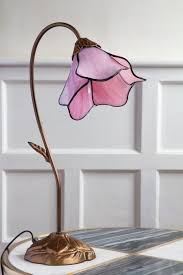 Art Deco Style Flower Desk Lamp With Leaded Style Pink Shade Rockett St George In 2020 Table Lamp Lamp Quirky Table Lamp