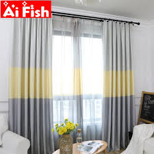 Gray and yellow in the living room: Nordic Yellow Gray Tricolor Stripe Blackout Curtains For Living Room Blue Gray Curtain Simple Modern Curtain For Bedroom My260 4 Curtains Aliexpress