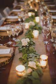 Garland Centerpieces Greenery Centerpieces Wedding Tablescape Garland And Candles Wood Fall Wedding Centerpieces Greenery Centerpiece Wedding Centerpieces