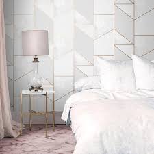 Affresco factory > catalog > murals, frescoes and photo wallpaper. Color Block Geo Wallpaper Grey And Gold Bedroom Gold Bedroom Decor Rose Gold Bedroom