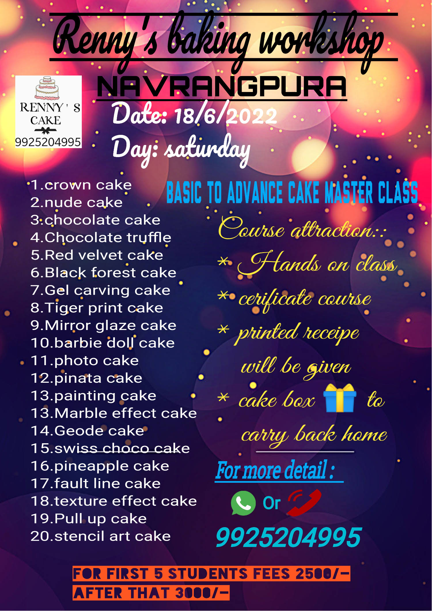 Basic to advance eggless cake master class product image