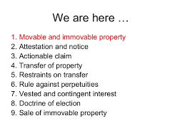Topic 1 Movable And Immovable Property