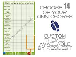 Football Weekly Chore Chart 14 Customizable Chores Dry Erase Customized Chore Chart Reward Chart Weekly Schedule Behavior Chart