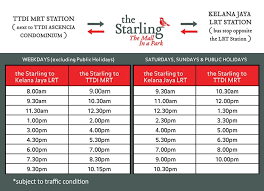 9.29 mb, was updated 2018/09/10 requirements:android: The Starling Free Shuttle Bus Schedule To From Ttdi Mrt Station Kelana Jaya Lrt Station