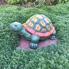 Concrete Statues Garden Turtle Hand Painted Concrete Turtle Etsy Concrete Statues Turtle Concrete Garden