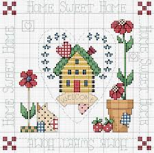 Did you scroll all this way to get facts about cross stitch house patterns? 3 Cross Stitch Home Sweet Home No Color Chart Available Just Use Pattern Chart As Your Color Cross Stitch Flowers Cross Stitch Samplers Cross Stitch House