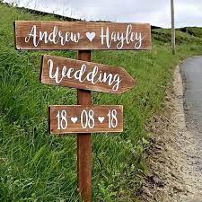 Large Wedding Signpost Personalised Rustic Wooden Wedding This Etsy Uk Wedding Venue Decorations Wedding Directions Wedding Signs Diy