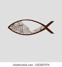 It is composed of two intersecting arcs. Contour Drawing Ichthus Christian Coloring Book Stock Vector Royalty Free 1253347474