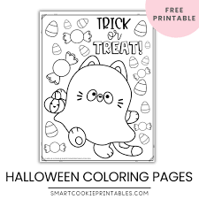 3 Free Halloween Coloring Pages Featuring A Cute Kitty! - Smart Cookie  Printables