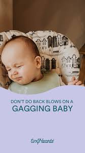 This baby is gagging., Gagging is NOT choking., When babies gag there is  nothing lodged in the airway and does not require any treatment from you.,  So you are going to sit and watch your child., Back ...