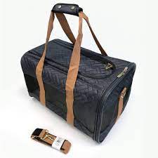 Top and side entry options make it much easier to comfortably load pets in the carrier. Sherpa Original Deluxe Charcoal And Camel Pet Carrier Large Petco