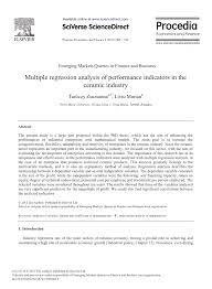 Multiple regression analysis is the most powerful tool that is widely used, but also is one of the most abused statistical techniques (mendenhall and sincich 339). Pdf Multiple Regression Analysis Of Performance Indicators In The Ceramic Industry