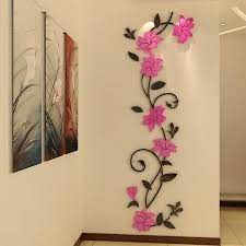 Rose Flower Acrylic Mirror 3d Diy Art Wall Stickers Large Wall Stickers Diy Wall Artwork Wall Stickers Home Decor