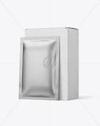Download Kraft Paper Box With Metallic Sachet Mockup In Sachet Mockups On Yellow Images Object Mockups PSD Mockup Templates