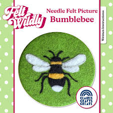 BEGINNER'S 2D Needle Felted Bumble Bee Picture Kit