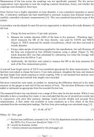 Determination Of Fire Hose Friction Loss Characteristics