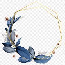 Blue Leaves With Golden Hexagon Frame Design Element Premium Image By Rawpixel Com Hein Frame Design Flower Logo Design Photoshop Design Ideas
