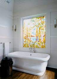 Stained glass windows in bathrooms add privacy. 7 Creative High Privacy Bathroom Window Ideas So You Won T Be Putting On A Show For The Neighbors