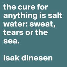 Submitted 8 years ago by neyse. The Cure For Anything Is Salt Water Sweat Tears Or The Sea Isak Dinesen Post By Mrschudleigh On Boldomatic