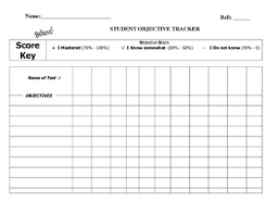 Student Data Tracking Chart