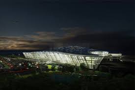 Baku S Heydar Aliyev Airport Night View