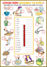 All you need is love. Cooking Verbs Esl Unscramble The Words Worksheets