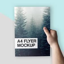 Clean A4 Flyer In Hand Mockup Psd Template Download Mockup Business Card