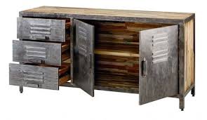 Buffet Zago Besi Metal Et Bois Recycle 2 Portes 3 Tiroirs Bois Recycle Meuble Maison Bois