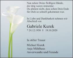 In fact, the tap should be turned off at both ends. Traueranzeigen Von Gabriele Kurek Trauer Lokalkompass De