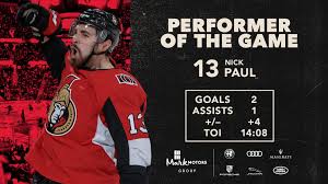 Editor's choice, nick paul, ottawa senators. Ottawa Senators On Twitter Nick Paul Had Himself A Night Against The Sharks Yesterday And Earns Our Markmotorsott Performer Of The Game Honours Mmpotg Https T Co Vtbtgnasym