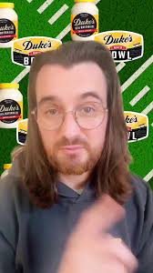 Guy Eating Mayo at Dukes Mayo Bowl