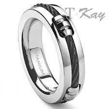 Centauri Titanium 7mm Black Cable Barrel Ring Titanium Wedding Rings Wedding Rings Titanium Engagement Rings