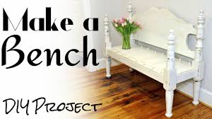 Also, i love how they painted it such a bright red color. Make A Bench From A Bed Diy Project Youtube
