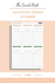 Editable 2020 Excel Yearly Planner Template Printable Mid Century Future Log Planner Insert Lori Yearly Planner Planner Template Weekly Planner Template