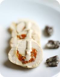 Ballotines De Poulet Farcies Aux Carottes Confites A L Erable Sauce Foie Gras Et Morilles Polenta Grillee Odeurs Et Saveurs Idee Recette Poulet Farci Recette