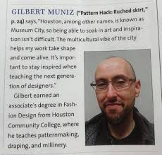 Check out HCC's very own Professor Gilbert Muniz in the current issue of  Threads Magazine! In the full article, Professor Muniz discusses a style  hack for the ruched skirt. Congratulations Professor Muniz!