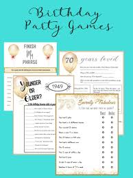 Birthday Trivia Games For Adults 70th Birthday Trivia Game Pack Finish My Phrase All About Etsy 70th Birthday Birthday Games Birthday Games For Adults