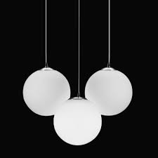 Frosted Glass Ball Pendant Light 3 Lights Beautifulhalo Com