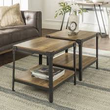 Wilson Reclaimed Barnwood Set Of Two End Tables By River Street Designs Walmart Com Oak End Tables Farmhouse End Tables Rustic Side Table