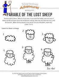 After the glue dries, cut along the dotted lines. Parable Of The Lost Sheep Bible Pathway Adventures