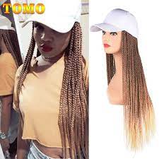 2021 New Summer Fashion Long Braided Box Braids Hair Hat Wig With For Women Female Heat Resistant Fiber Synthetic Adjustable Wig Synthetic None Lace Wigs Aliexpress