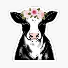 These are original stickers made by the man behind aesthetic creations. Floral Crown Cow Sticker By Ktscanvases In 2021 Cute Stickers Cute Laptop Stickers Print Stickers