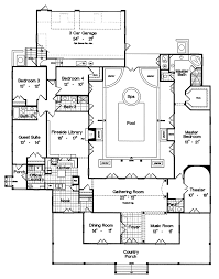 Modern u shaped residence built around a central leisure courtyard. House Plan 592 047d 0170 Pool House Plans Courtyard House Plans Luxury House Plans