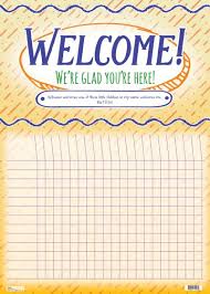 Wall Chart Welcome Were Glad Youre Here