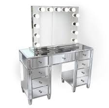 Glam Mirrored Makeup Vanity Set Includes Glam Hollywood Mirror Makeup Table With Multi Drawers Mirrored Vanity Table Vanity Set With Mirror Vanity Set
