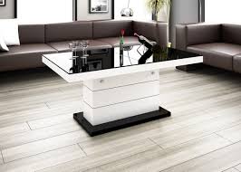 Couchtisch Matera Lux Hohenverstellbar Ausziehbar Super Hochglanz Acryl Weiss Hochglanz Schwarz Hoch Wohnzimmertisch Couchtisch Weiss Hochglanz Couchtisch